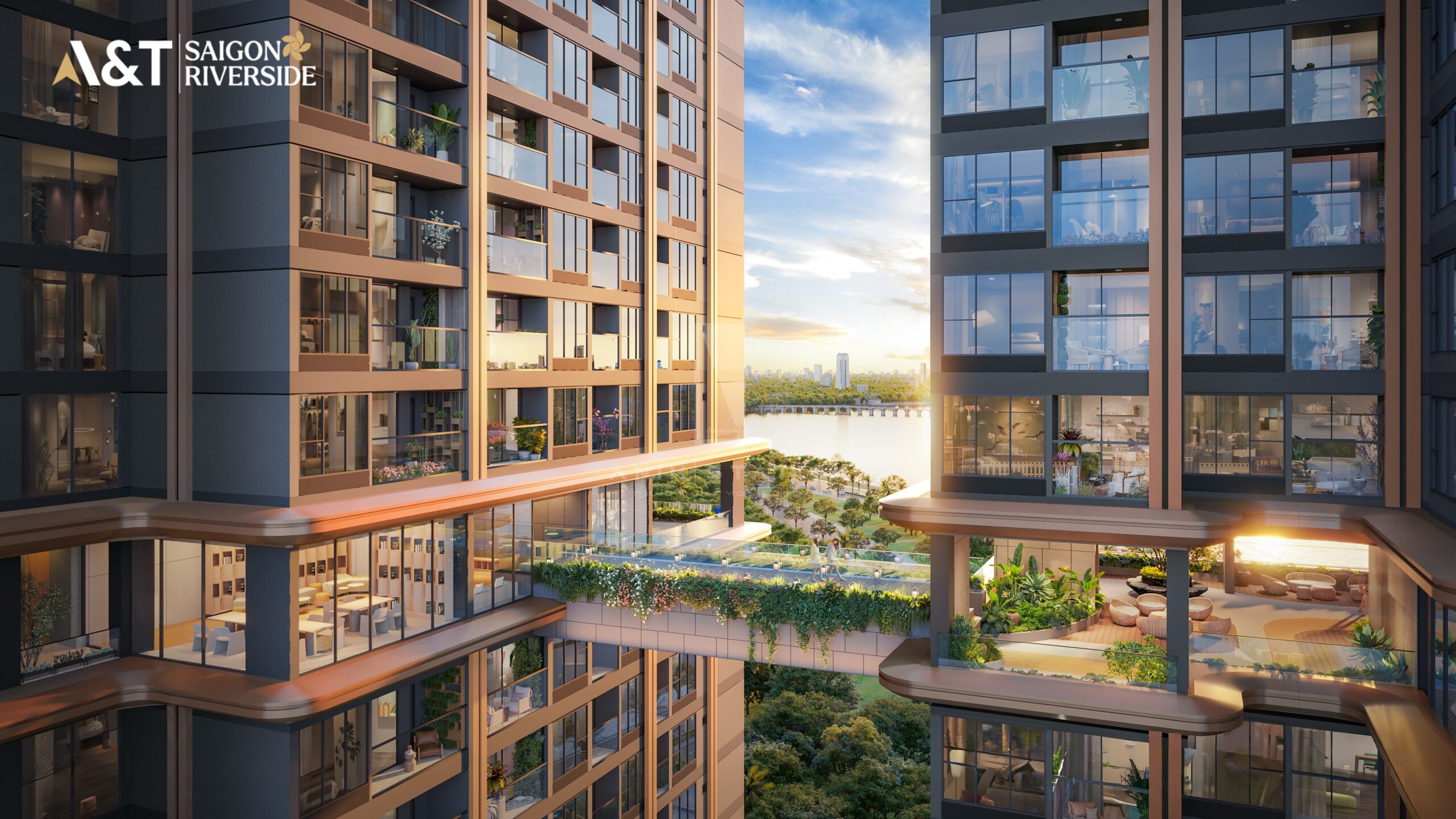 Cầu kính dự án tại tầng 21 at saigon riverside