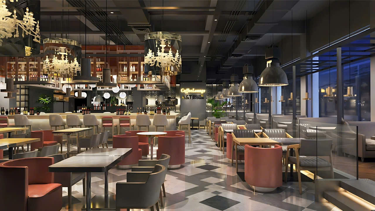 Khu vực cafe tại at saigon riverside