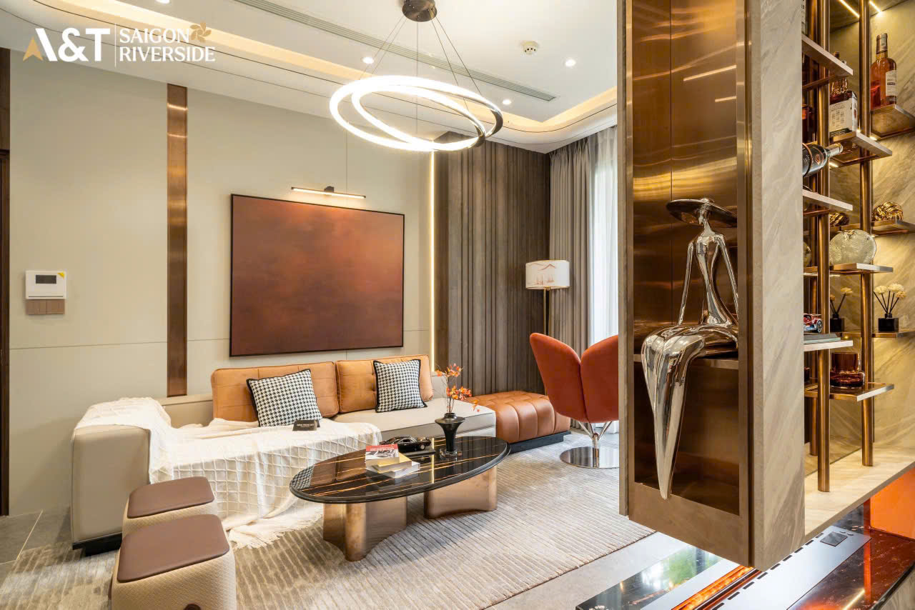 Phòng khách căn 3pn tại at saigon riverside