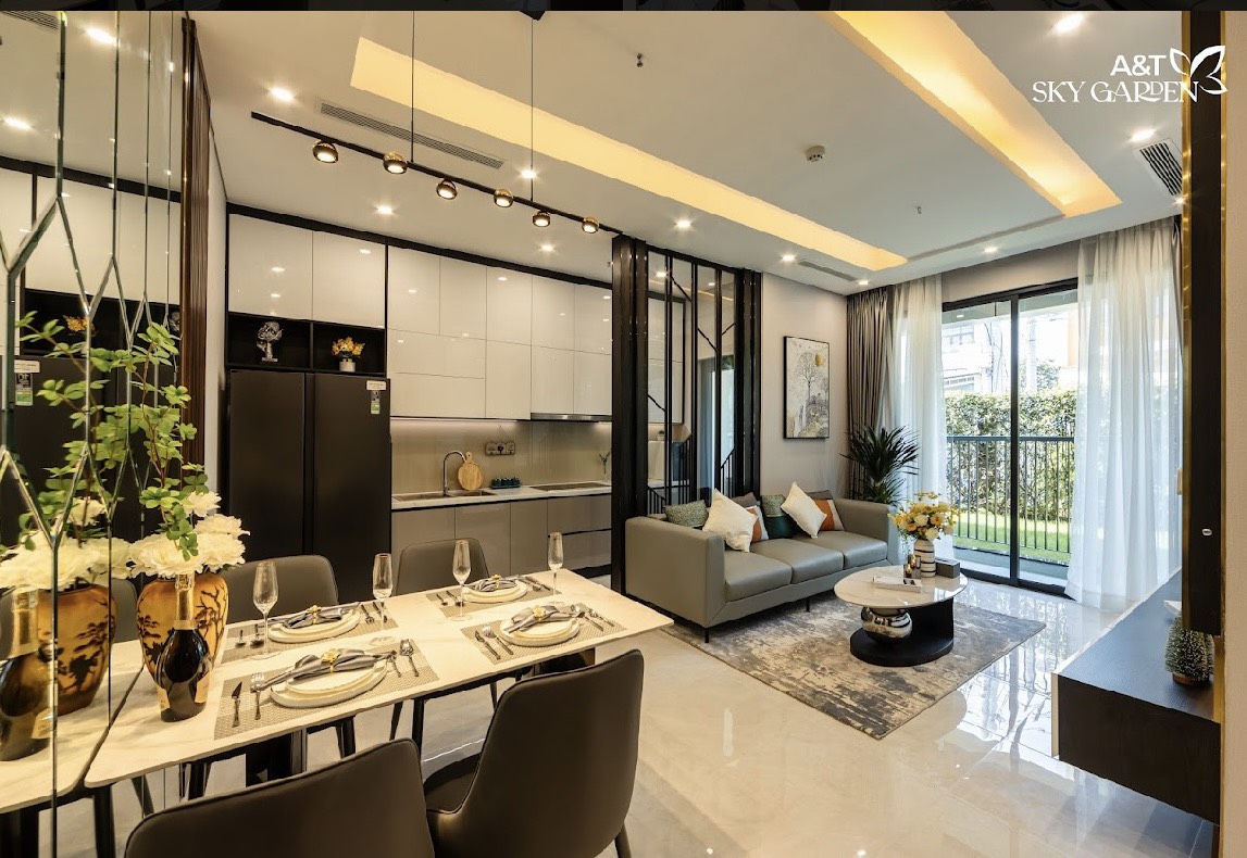 Phòng khách căn hộ 2 phòng ngủ at sky garden