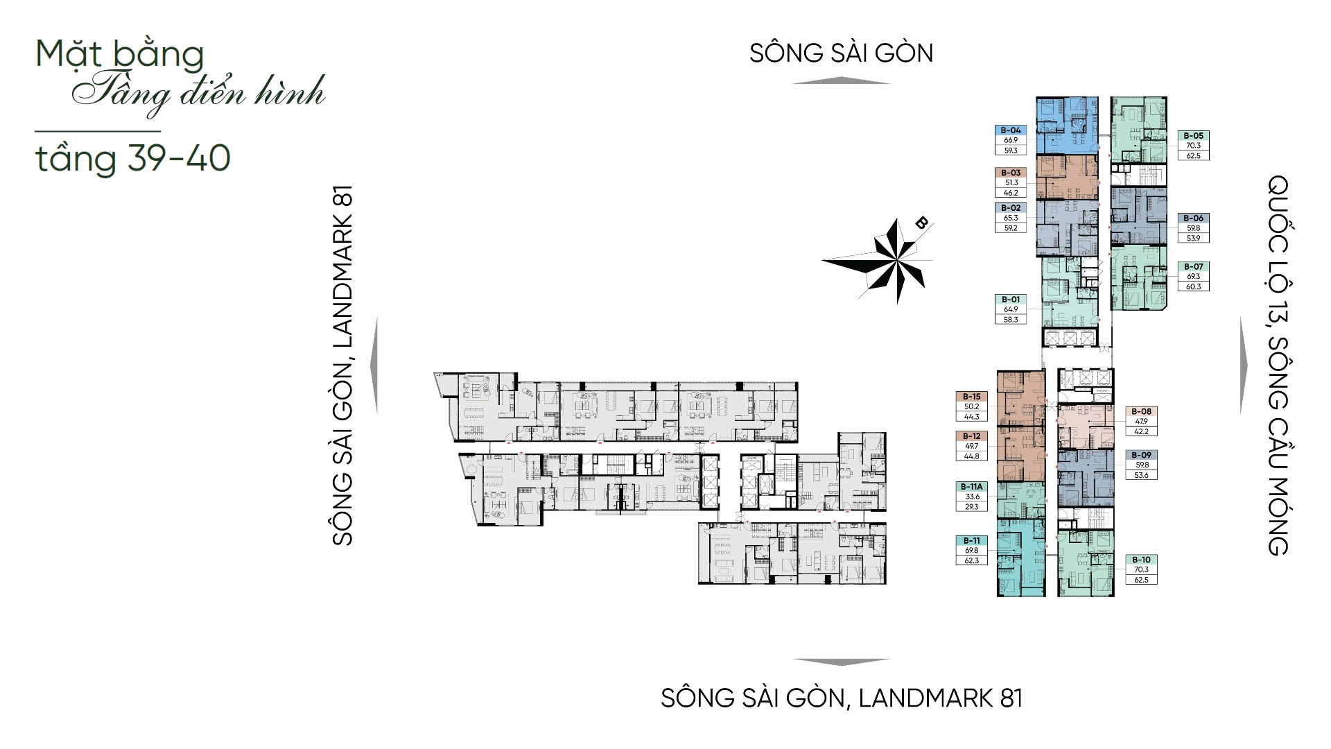 Măt bằng tầng 39 - tầng 40 dự án at saigon riverside