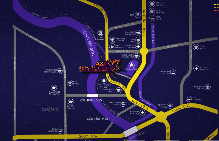 vị trí dự án at sky garden thuận an