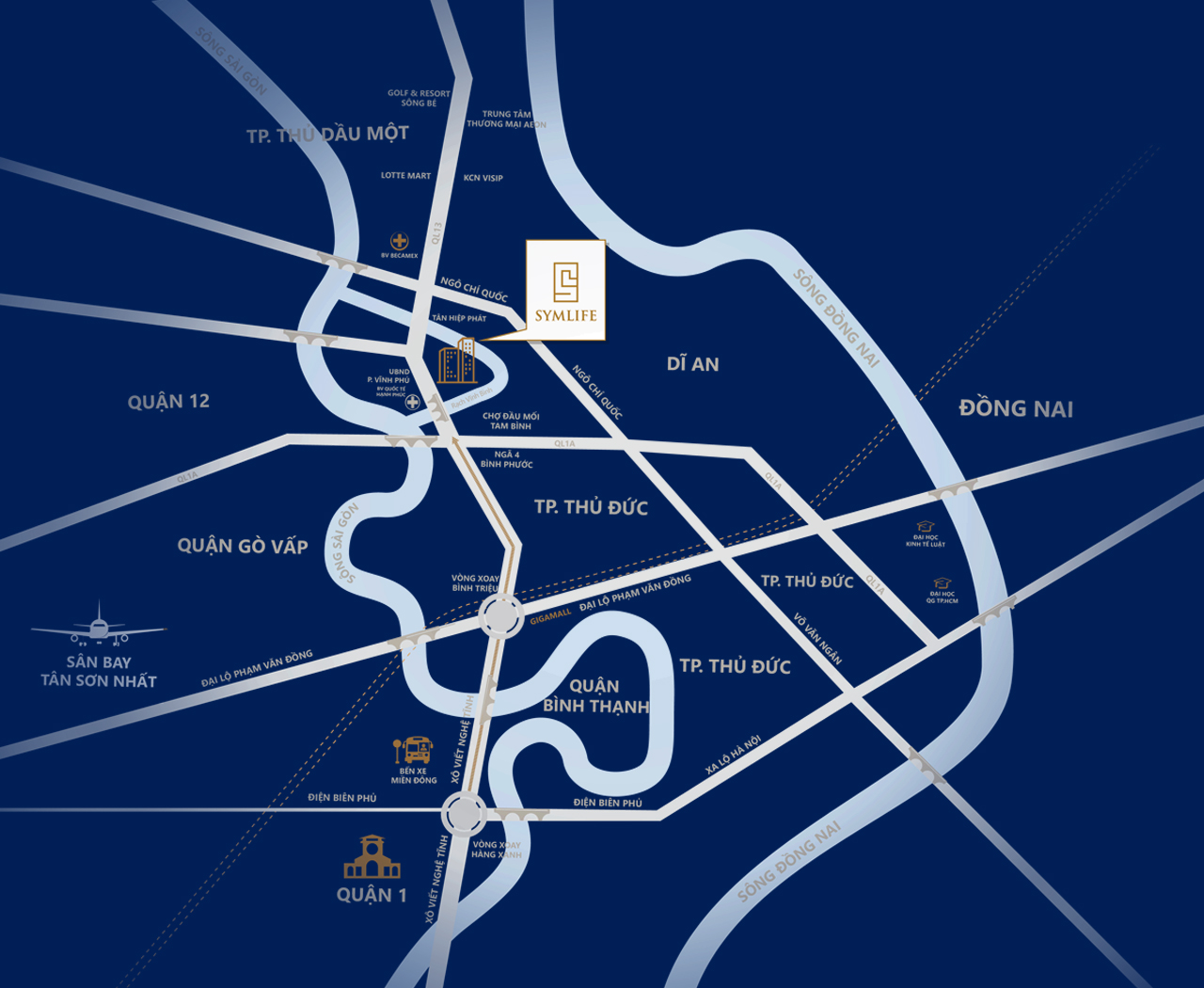 Vị trí dự án căn hộ symlife