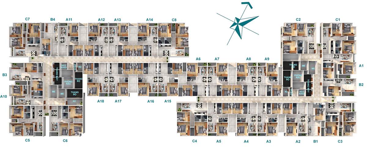 Mặt bằng căn hộ Landmark Residential 01