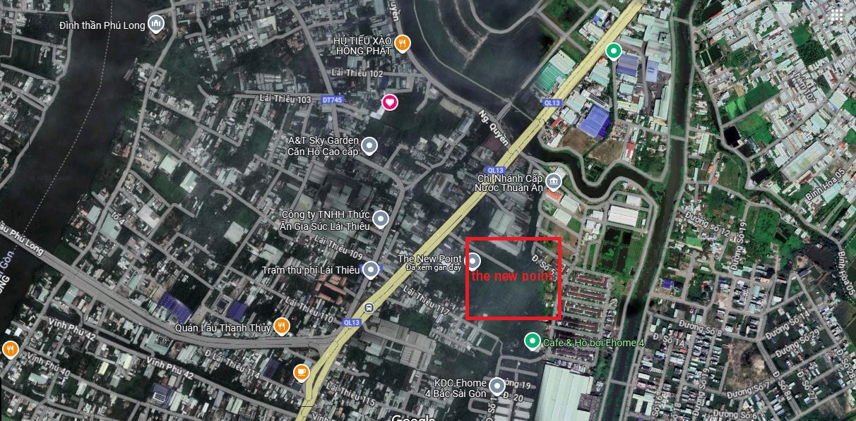 vị trí dự án the new point thuận an