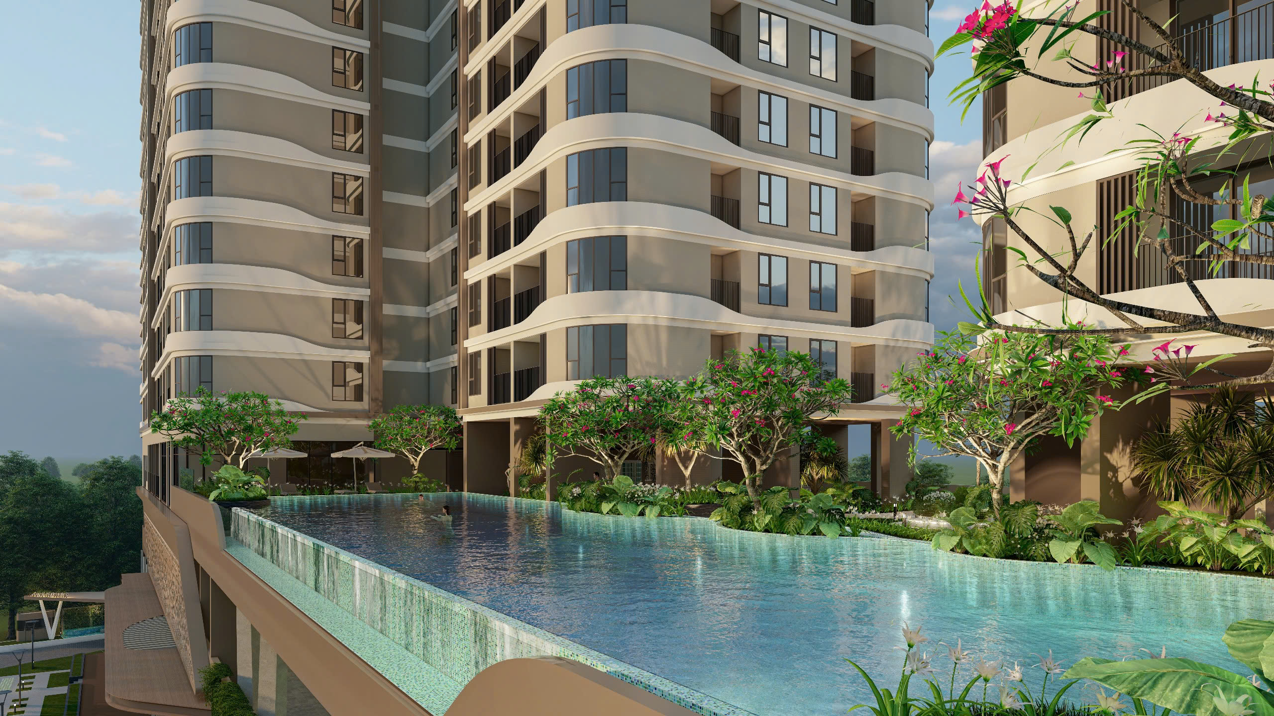 Góc view tại hồ bơi ak tower