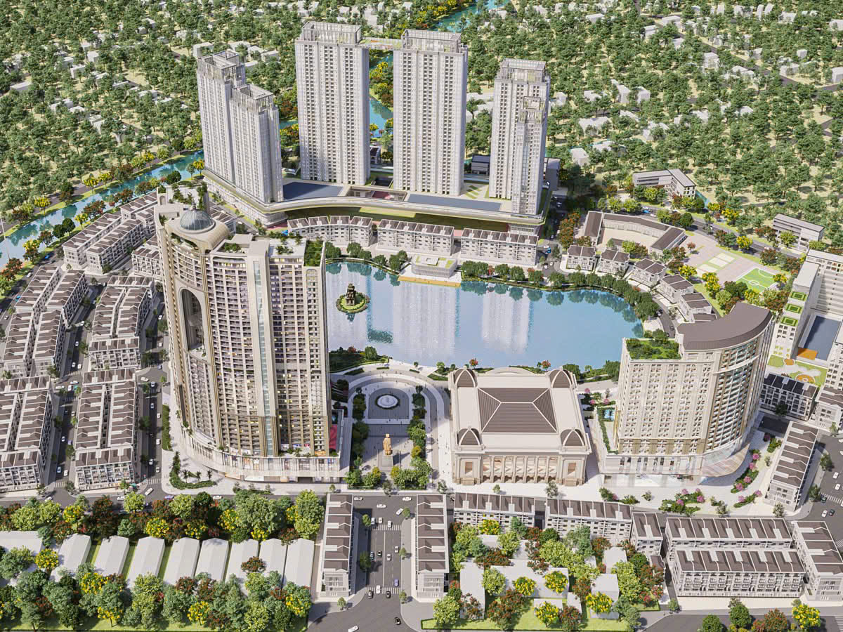 Phối cảnh ban ngày về dự án khu đô thị hồ gươm xanh
