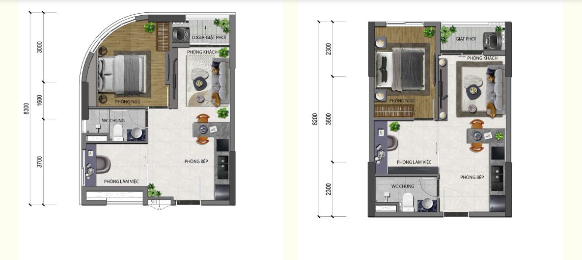 layout căn hộ ak tower