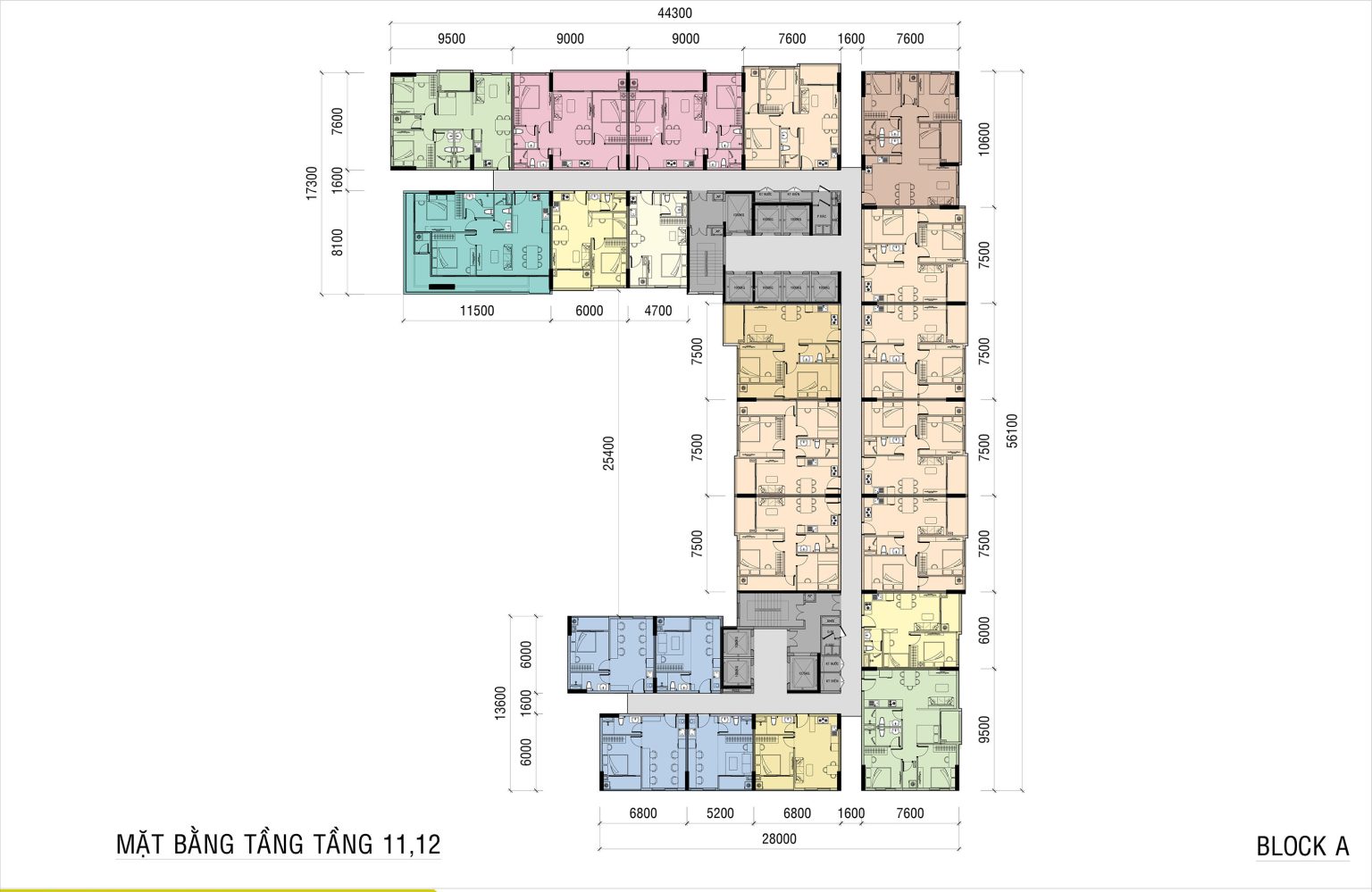 mặt bằng điển hình ava center