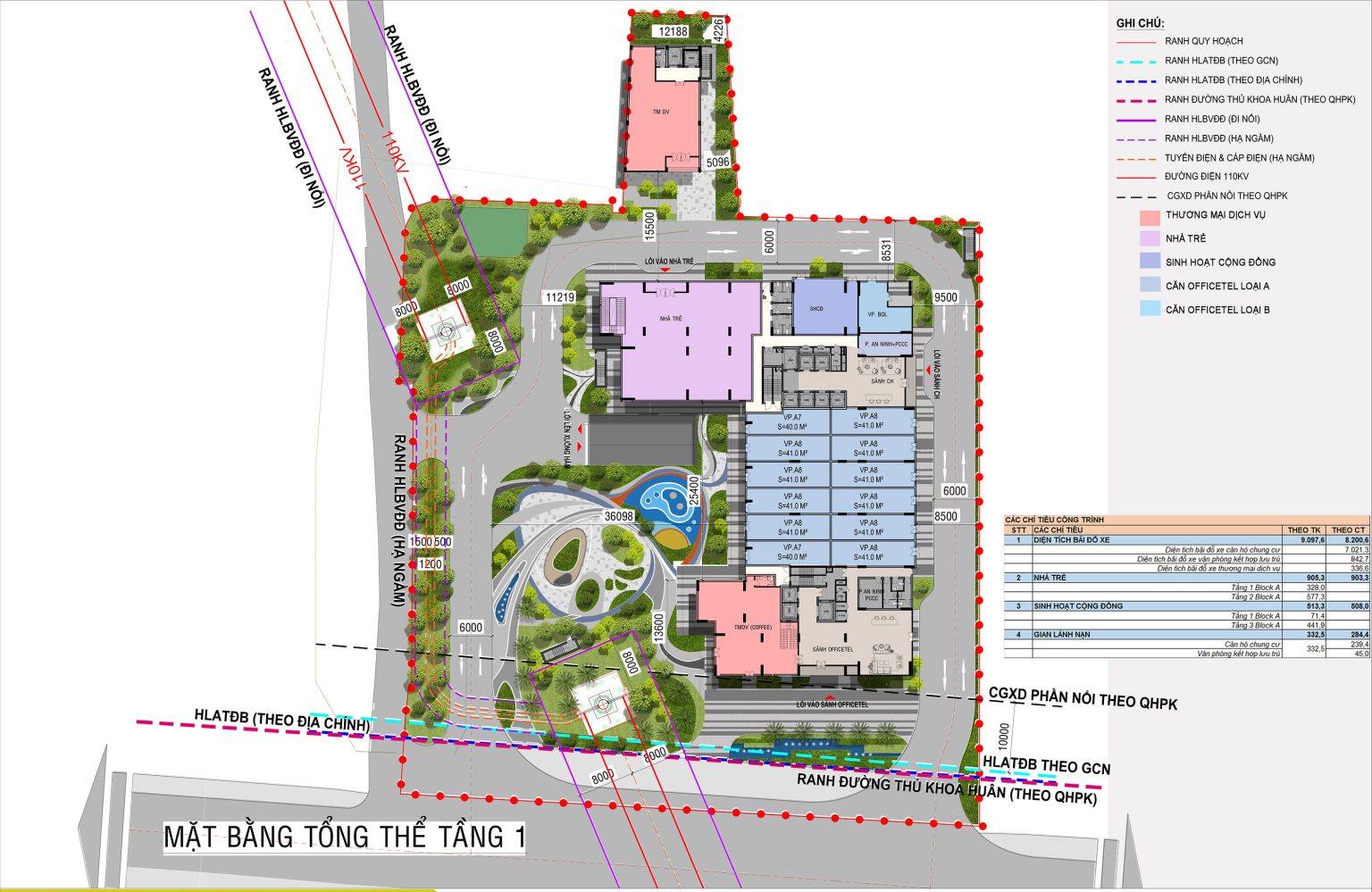 mặt bằng tầng 1 dự án ava center