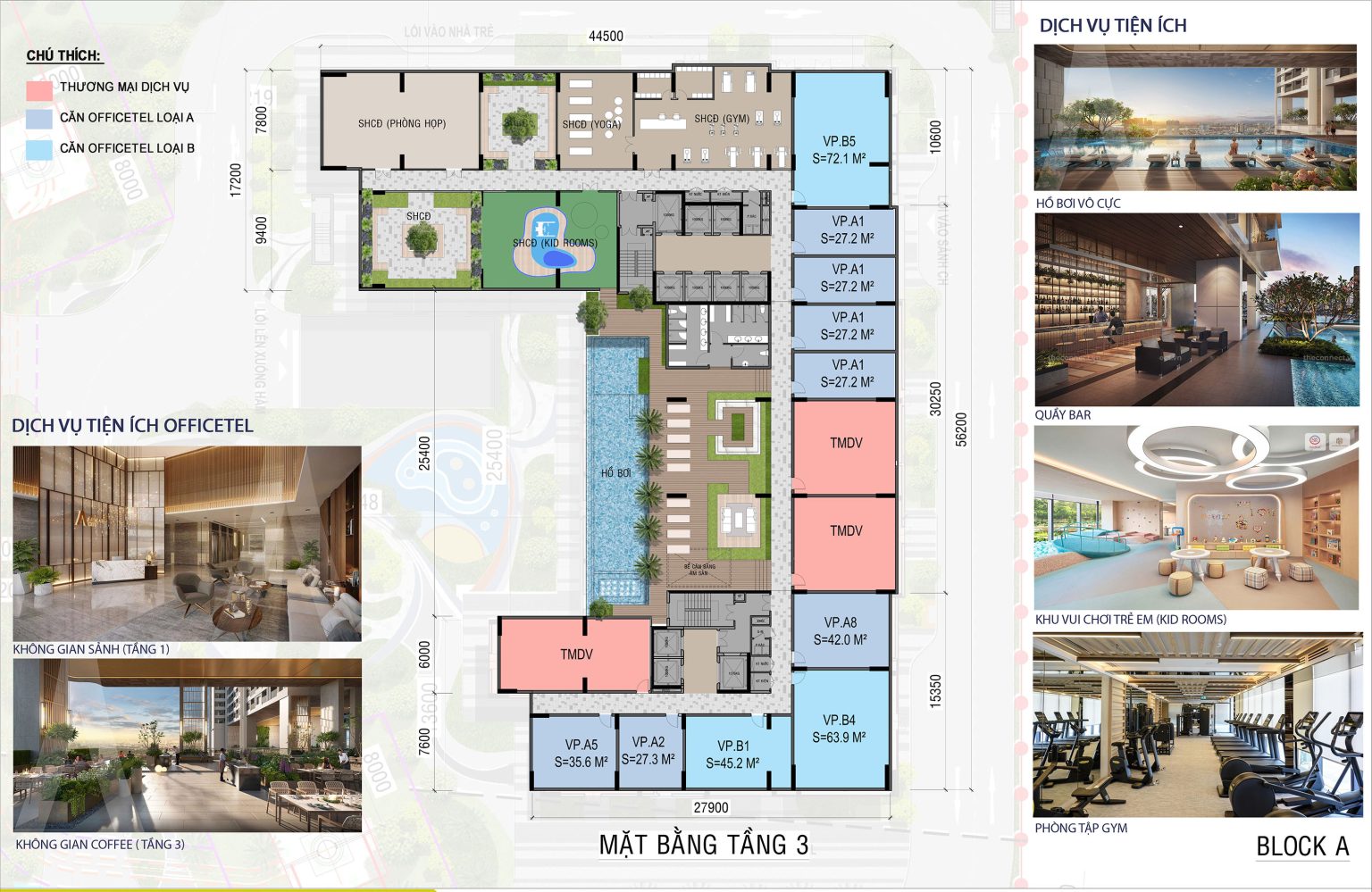 mặt bằng tầng 3 ava center