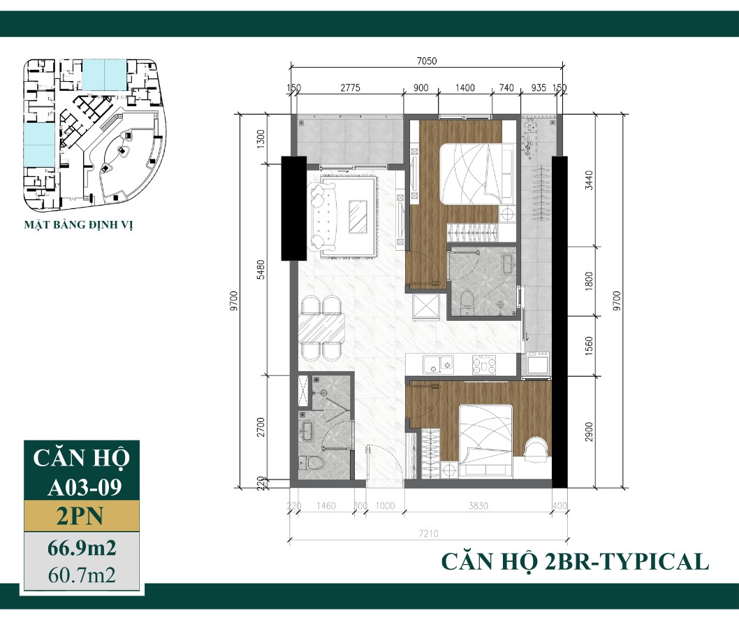 Layout căn 2pn art stella