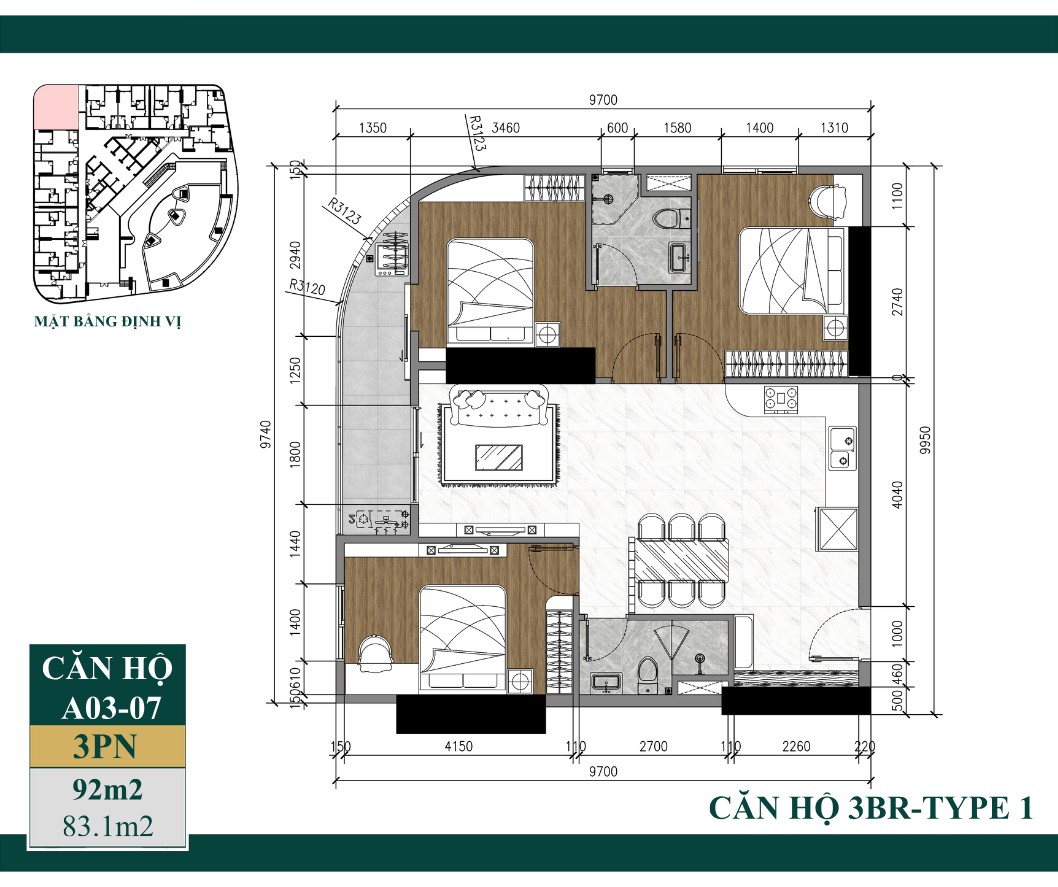 Layout căn hộ art stella
