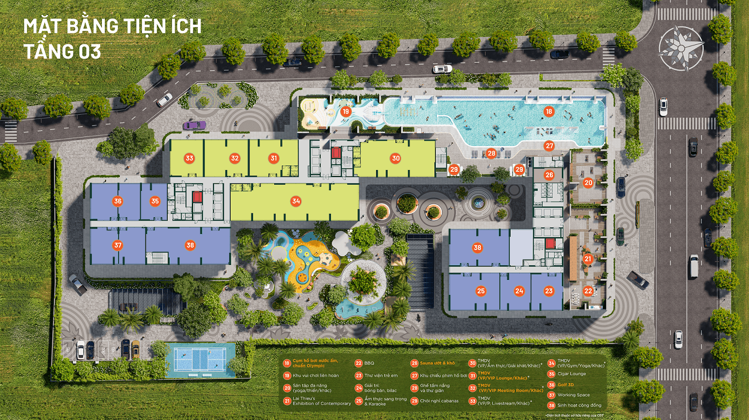 Mặt bằng tầng 3 happy one mori