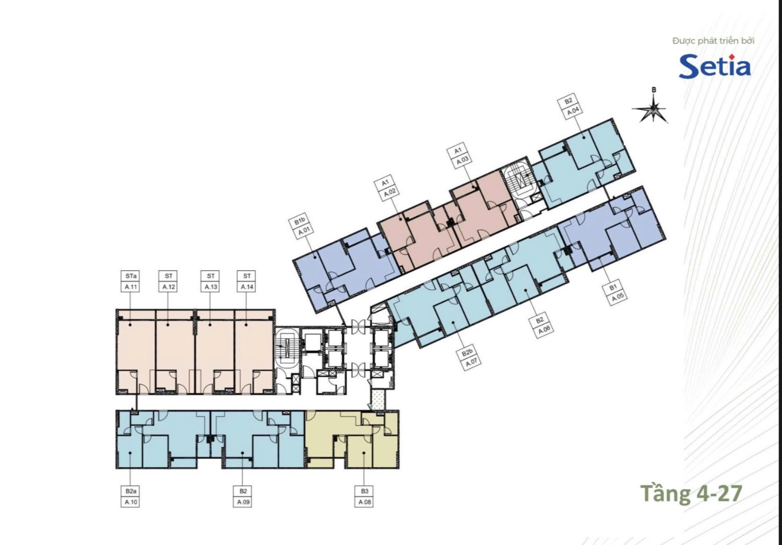 Mặt bằng tầng 4 chở lên dự án Setia Garden Residence