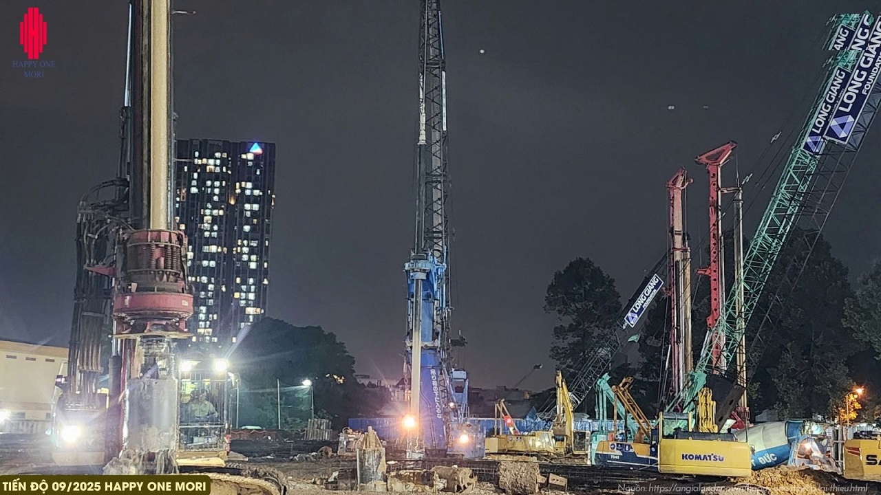 Cập nhật tiến độ xây dựng dự án Happy One Mori tháng 9/2025