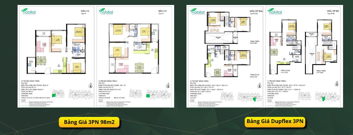 Layout căn 3pn habitata